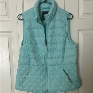 Ladies TALBOTS Light Blue Quilted Vest, sz L